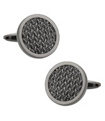 Woven Cufflinks in Gun Metal