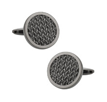 Woven Cufflinks in Gun Metal