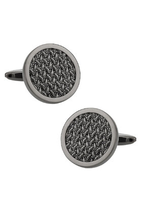 Woven Cufflinks in Gun Metal