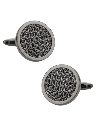 Woven Cufflinks in Gun Metal