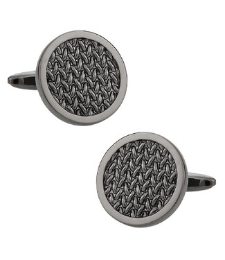 Woven Cufflinks in Gun Metal