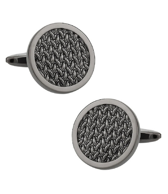 Woven Cufflinks in Gun Metal