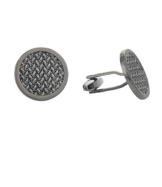 Woven Cufflinks in Gun Metal