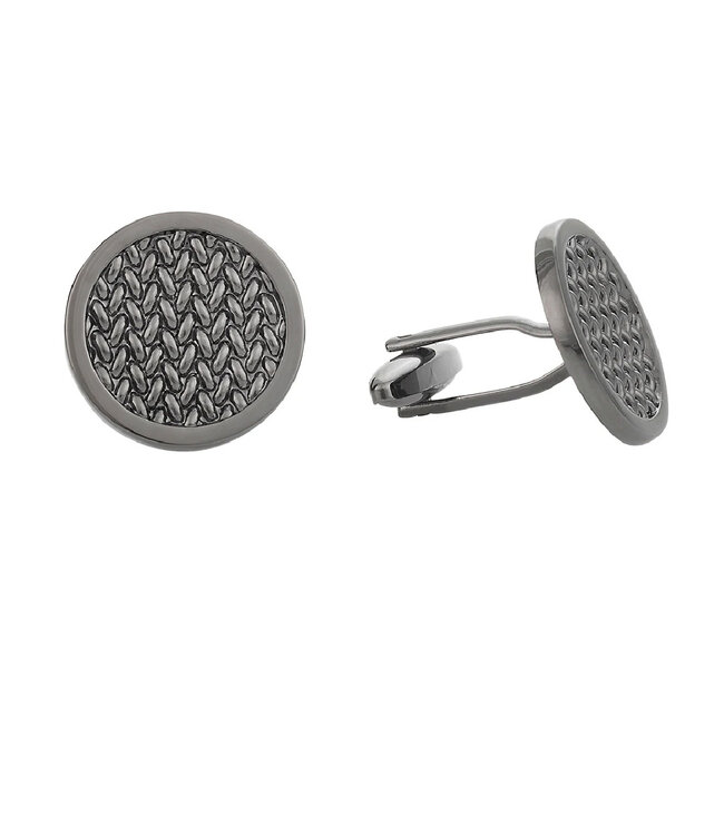 Woven Cufflinks in Gun Metal