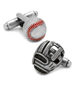 Baseball and Glove Antique Silver Cufflinks