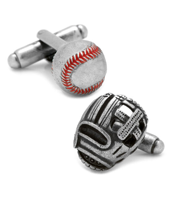 Baseball and Glove Antique Silver Cufflinks