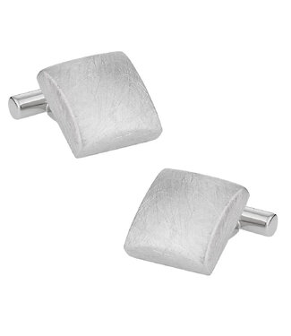 Hand Brushed Silver Cufflinks