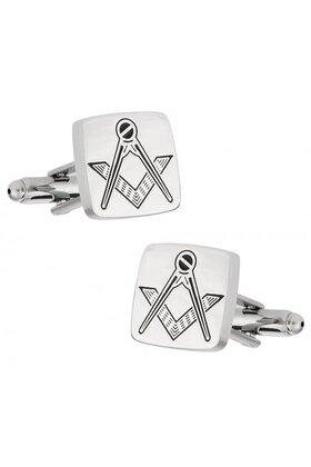 Silver Tone Freemason Cufflinks