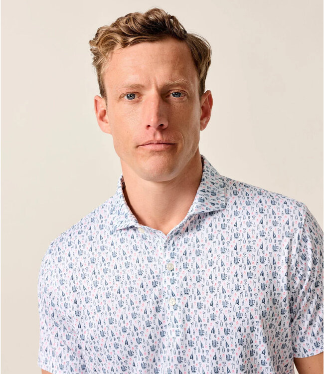 Johnnie-O Johnnie - O - Performance Jersey Polo - Manhatty - White