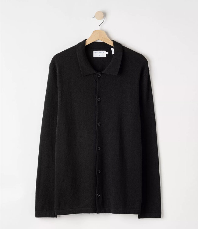 Holebrook - Chris - Cashmere Blend Button Up Sweater - Black
