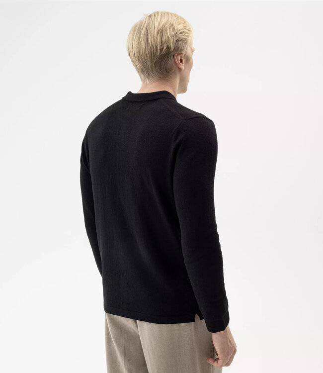 Holebrook - Chris - Cashmere Blend Button Up Sweater - Black