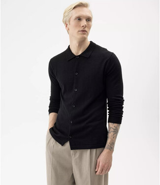 Holebrook Holebrook - Chris - Cashmere Blend Button Up Sweater - Black
