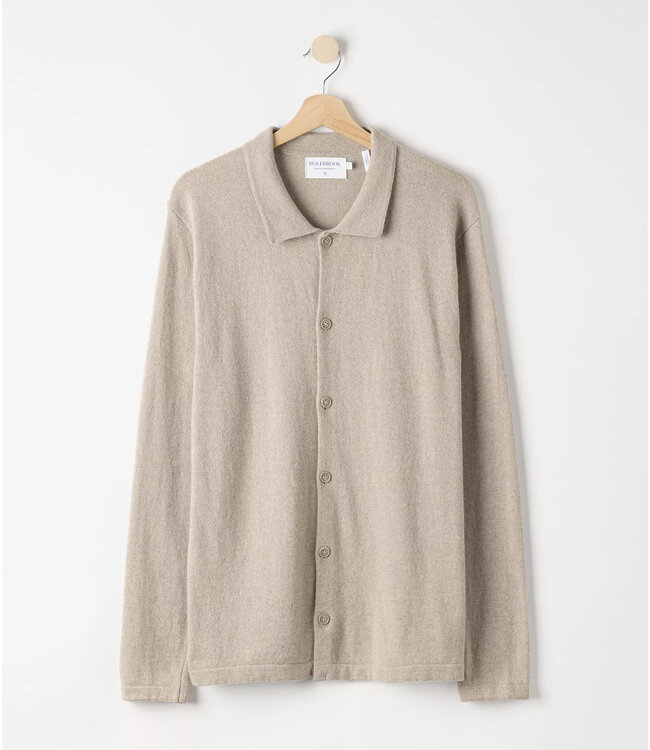 Holebrook Holebrook - Chris - Cashmere Blend Button Up Sweater - Taupe