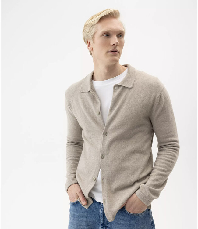 Holebrook Holebrook - Chris - Cashmere Blend Button Up Sweater - Taupe