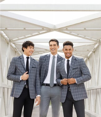 Essential Tonal Plaid Sport Coat - Medium Grey