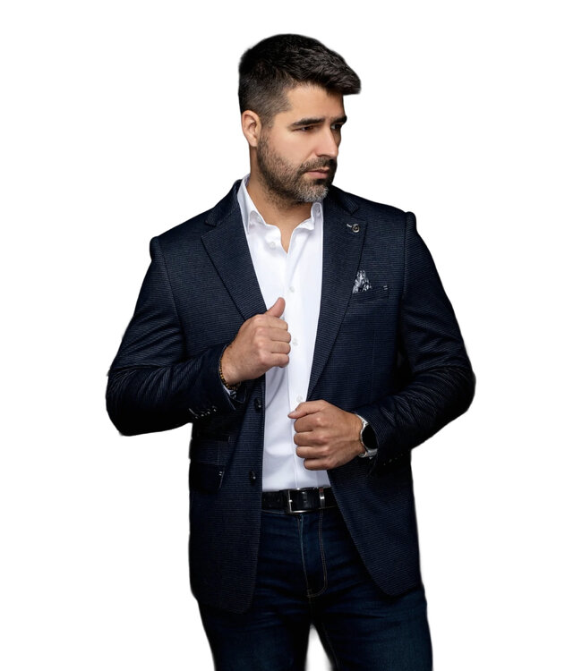 Au Noir Au Noir Scarpa - Small Check Sport Coat - Navy