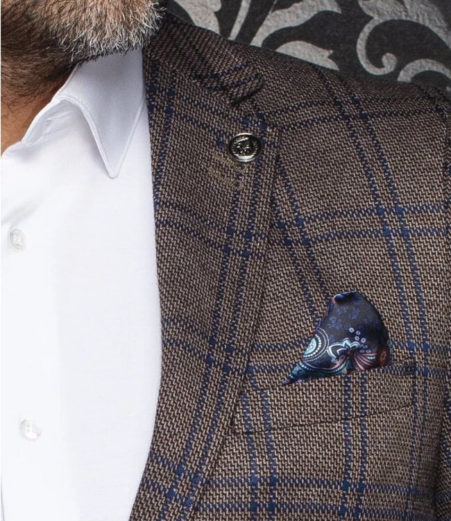 Au Noir Au Noir Brosnan Sport Coat - Windowpane - Tobacco