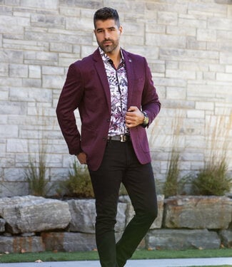Au Noir Au Noir Delon Stretch Sport Coat - Burgundy
