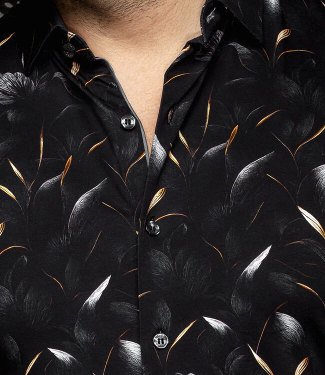 Au Noir - Onyx - 360 Stretch Dress Shirt - Black/Gold