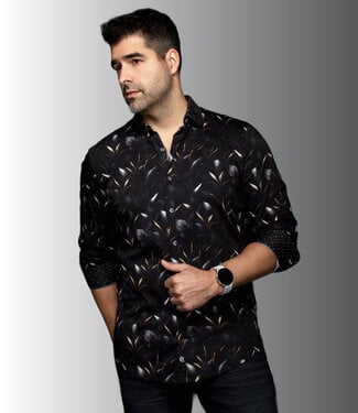 Au Noir Au Noir - Onyx - 360 Stretch Dress Shirt - Black/Gold