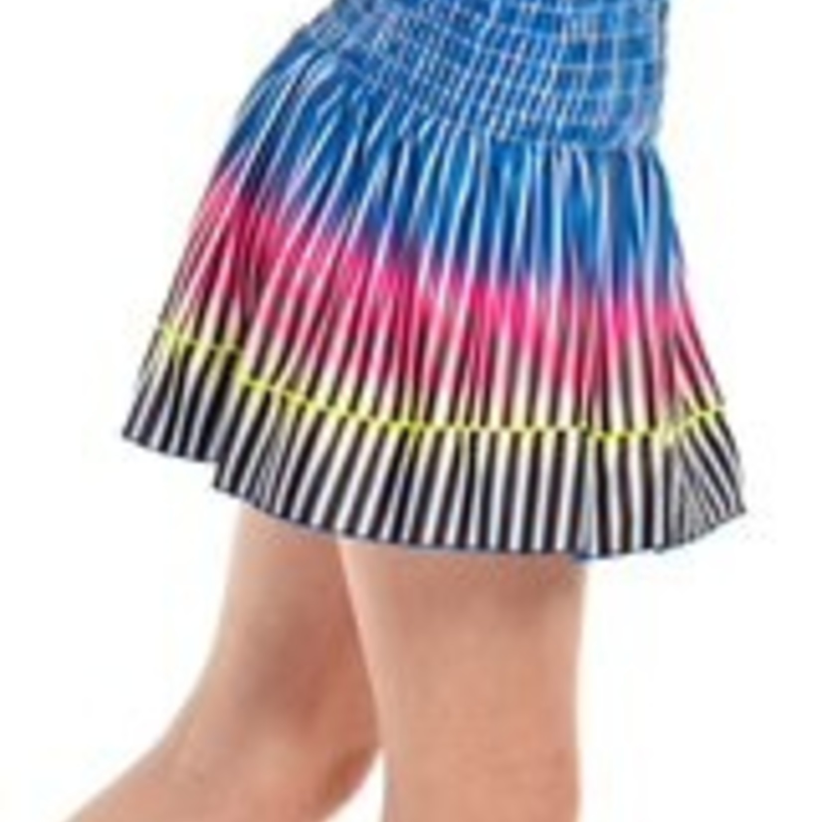 Lucky in Love Girl's Neon Lights Smocked Skirt
