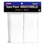 Tourna Wrist towel (6") White (6 pack)