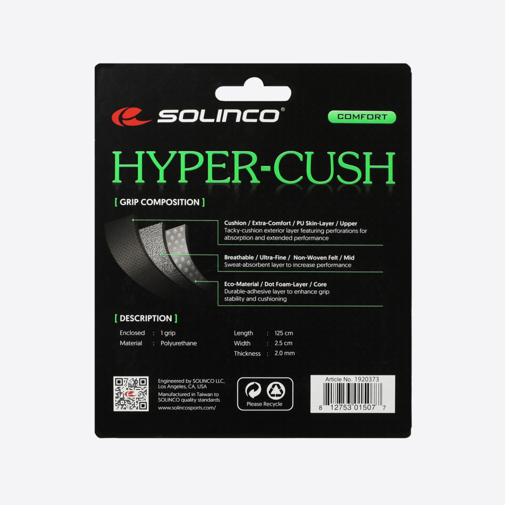 Solinco Hyper-Cush Replacement Grip Black