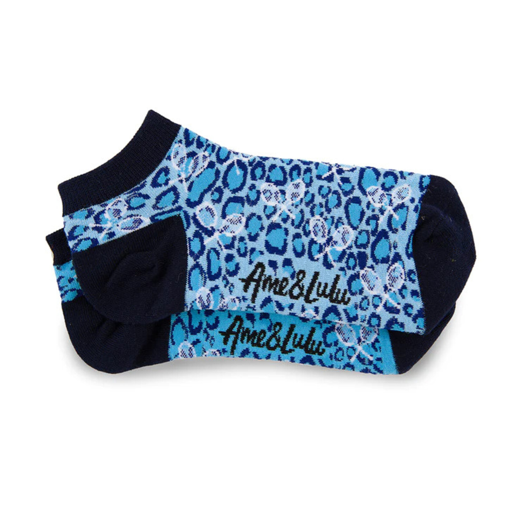 Ame & Lulu Blue Leopard Meet Your Match Socks