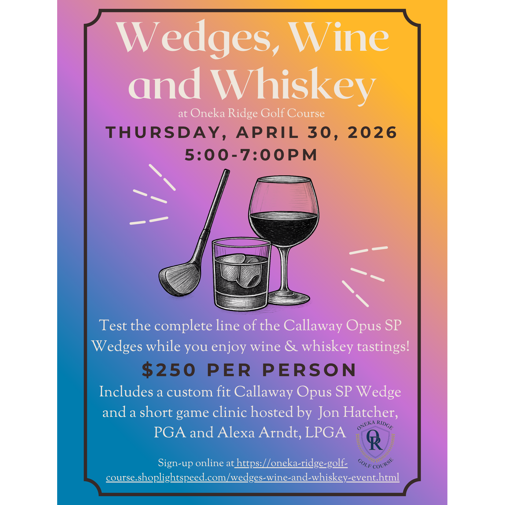 Wedges, Wine and Whiskey Event