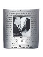 LOVE NEVER FAILS WEDDING FRAME - 3.5X4 - 7"H