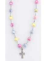 6MM MULTI-COLORED PEARL BEAD NECKLACE - 16"