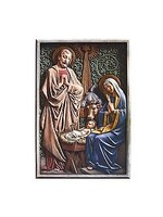 CATHOLIC CHRISTIAN BRANDS NATIVITY  IN COLOR PLAQUE 13"