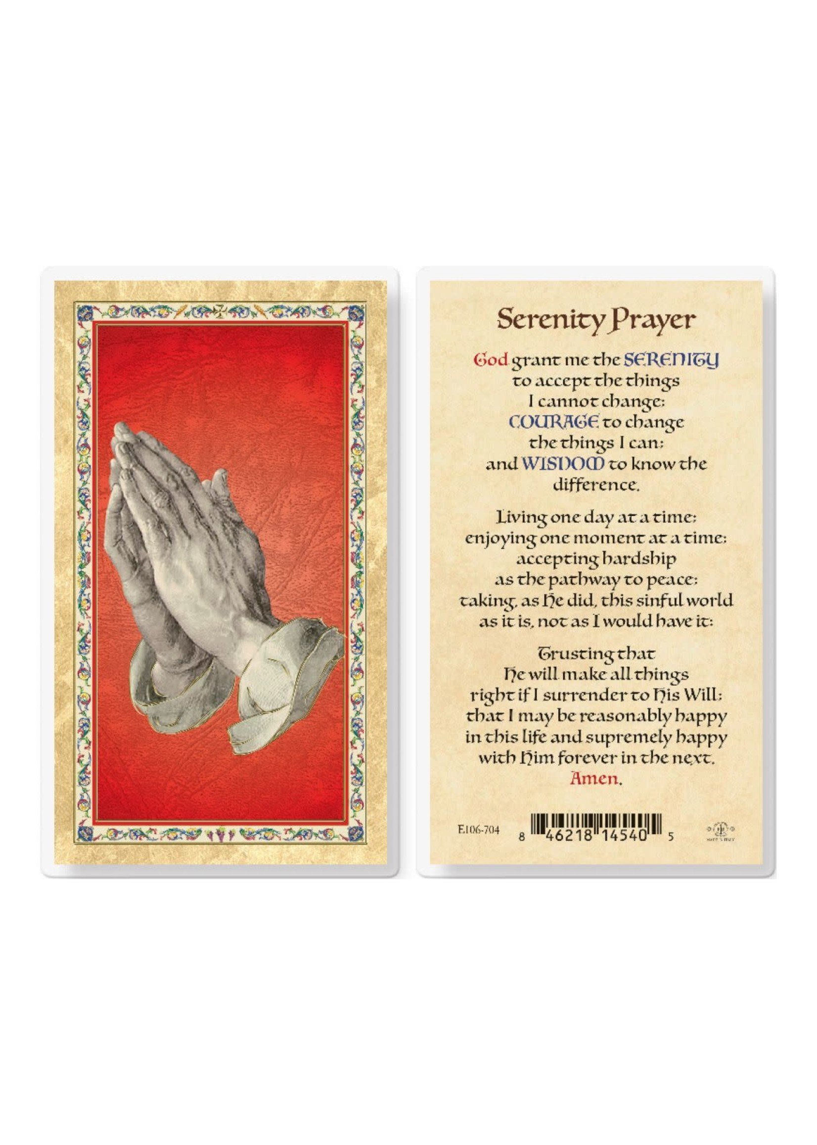 SERENITY PRAYER HOLY CARD
