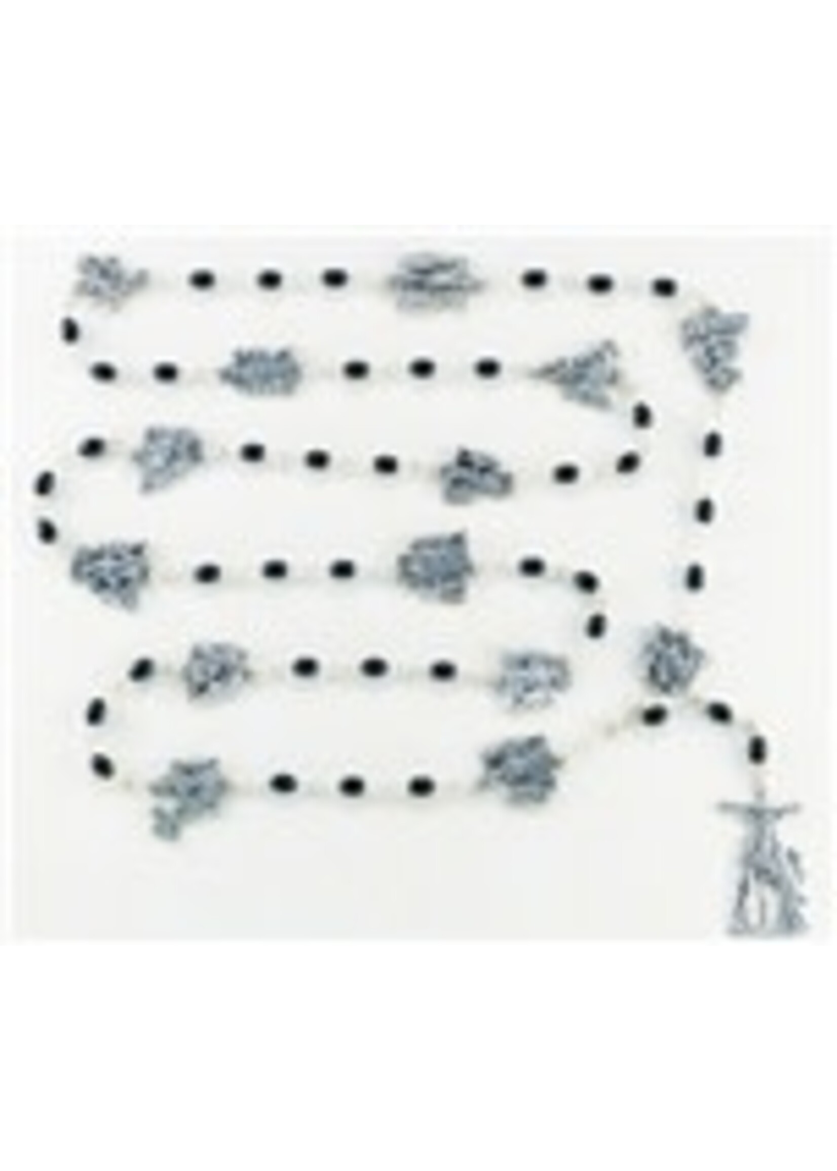 VIA CRUCIS ROSARY GLASS/BLK