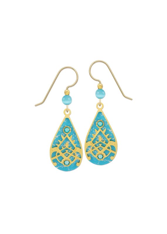 Adajio Blue Teardrop Overlay Earrings