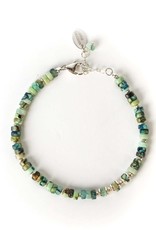 Anne Vaughan Cactus Rose 7-8" Simple Blue Serpentine Gemstone Bracelet
