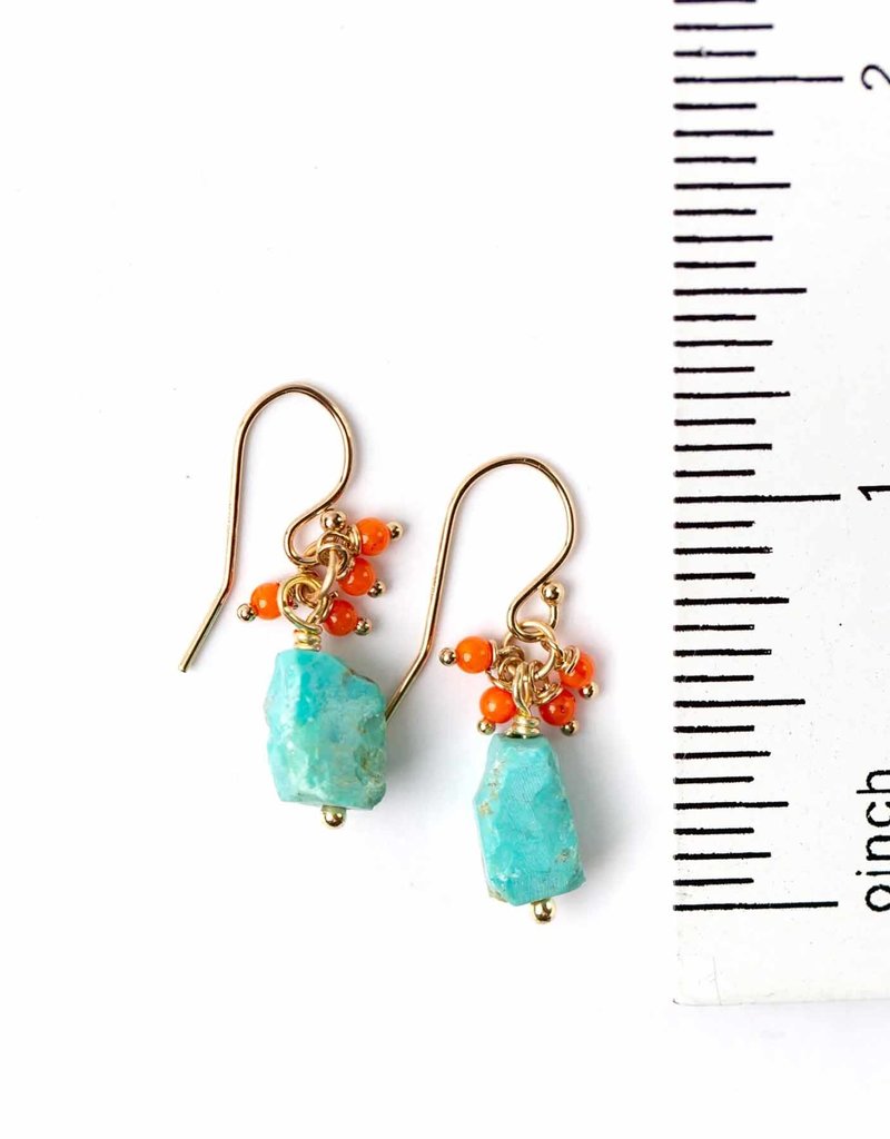 Anne Vaughan Calm Canyon Coral Cluster Earrings