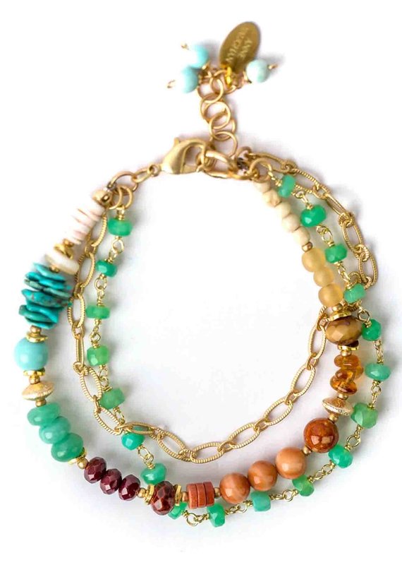 Anne Vaughan Daybreak 7.5-8.5" Multistrand Gemstone Bracelet