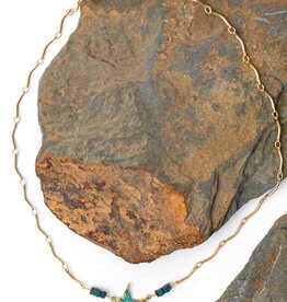 Anne Vaughan Heron 16.5-18.5" Czech Glass, Patina Bird Focal Necklace