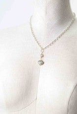 Anne Vaughan Heron 18.5-20.5" Aquamarine Herringbone Focal Necklace