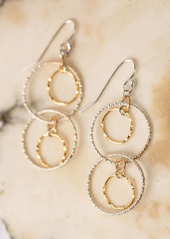 Anne Vaughan Peonies Hoop Earrings