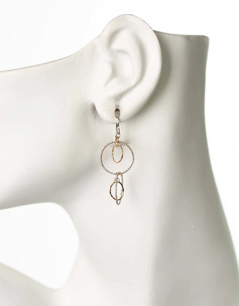 Anne Vaughan Peonies Hoop Earrings