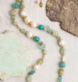 Anne Vaughan Serenity 19-20" Gemstone Collage Necklace