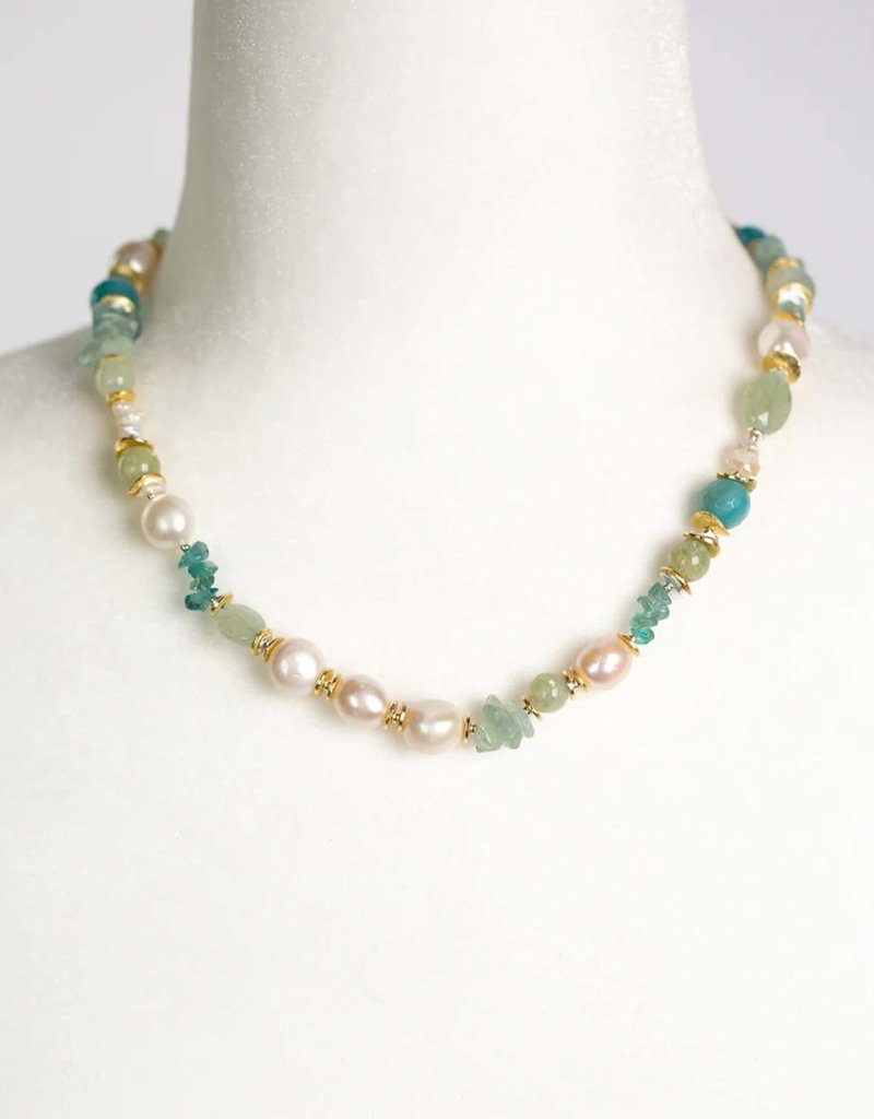 Anne Vaughan Serenity 19-20" Gemstone Collage Necklace