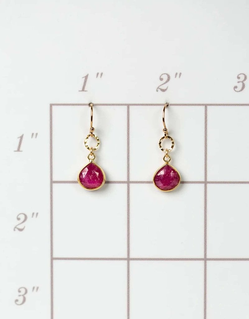 Anne Vaughan Tender Ruby Simple Earrings