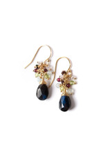 Anne Vaughan Vineyard Labradorite Aquamarine Peridot Cluster Earrings