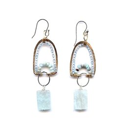 Art By Any Means Aquamarine Monolith Earrings