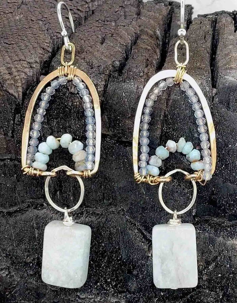 Art By Any Means Aquamarine Monolith Earrings