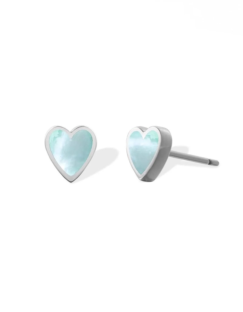 Boma Sterling Silver Belle Heart Stone Earrings