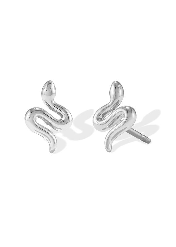 Boma Sterling Silver Snake Stud Earrings